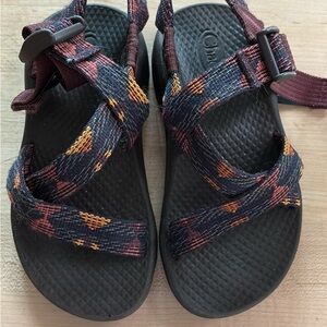 Chaco Burgundy and Orange Strappy Sandals